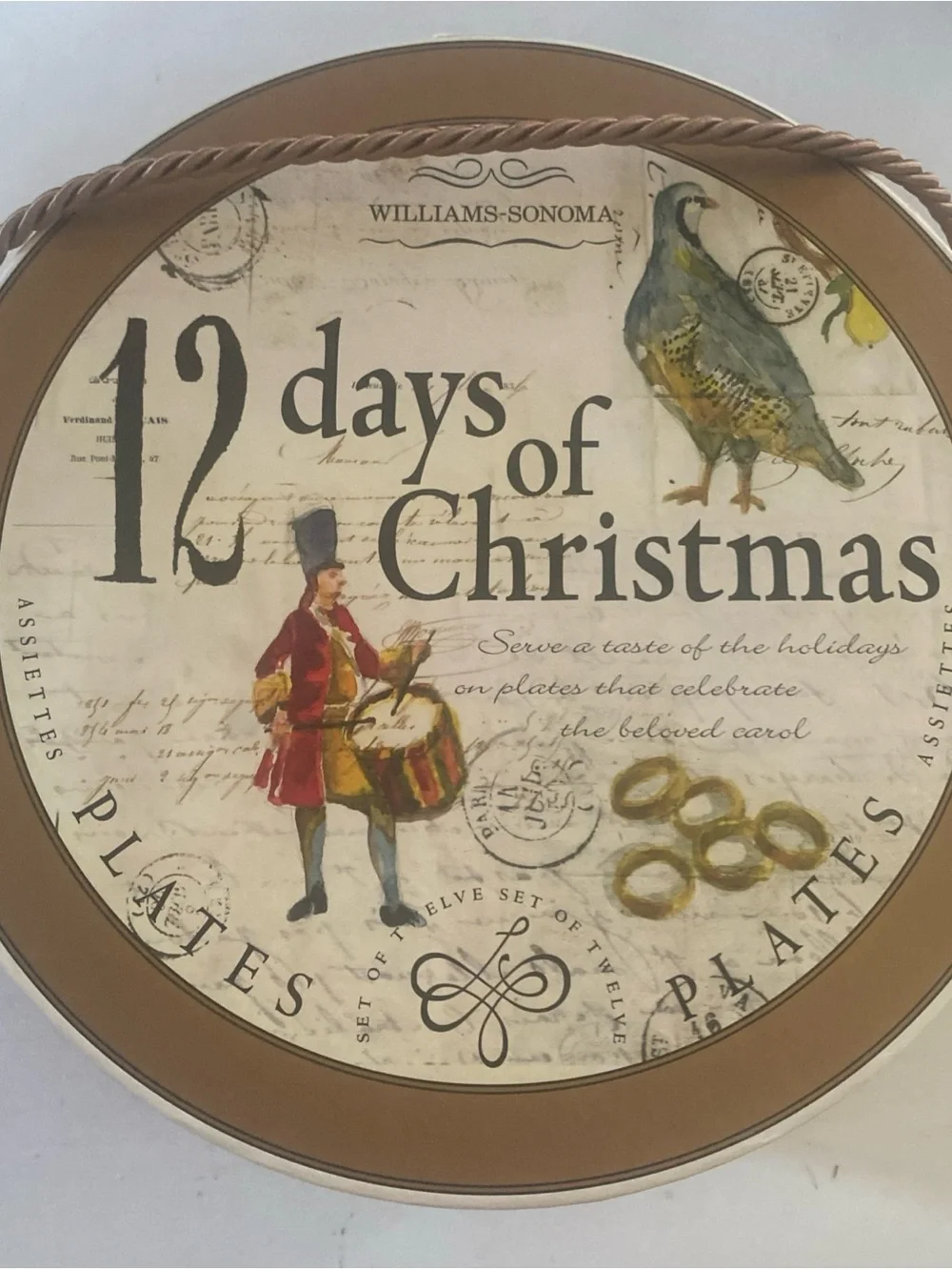 Christmas in July Sale! Williams Sonoma 12 Days of Christmas Plates Set CIB 47T0